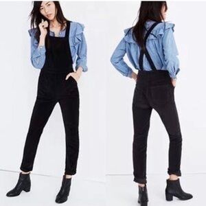 Madewell Denim Crossback Overalls Black size Small Rare